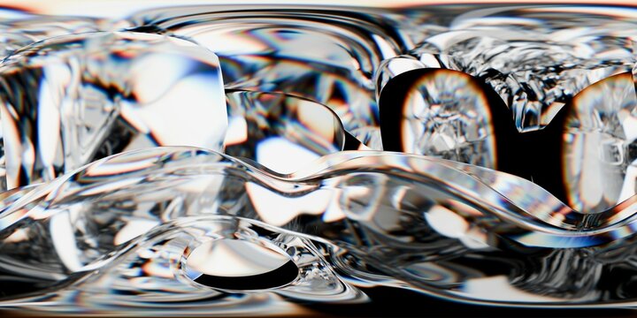 HDRI map, Abstract iridescent background design, 3d render panoramic 360 view equirectangular hdri studio lights image map