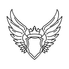 Obraz premium heraldic wings icon, heraldic wings vector illustration-simple illustration of heraldic wings, perfect for heraldic wings logos and icons