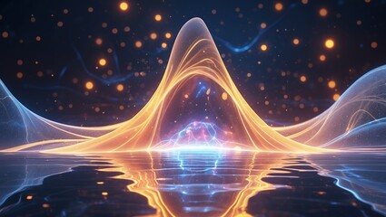 Obraz premium Luminous abstract energy form pulsating with life
