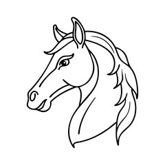 horse head icon, horse head vector illustration-simple illustration of horse head, perfect for horse head logos and icons
