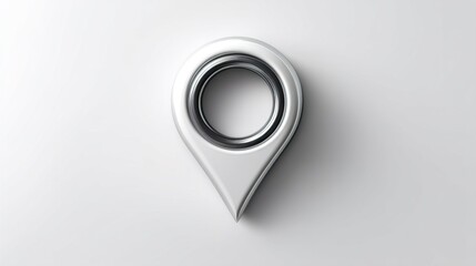Fototapeta premium White Location Pin Three Dimensional Icon On White Background Perfect For Maps Navigation And Geographic Applications Low Resolution 