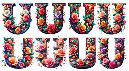 The letter U is beautifully designed, stylish, modern and outstanding. The pattern is colorful. U.2