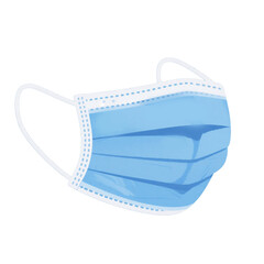 Light Blue Disposable Face Mask Illustration