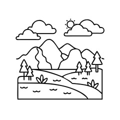 landscape icon, landscape vector illustration-simple illustration of landscape, perfect for landscape logos and icons