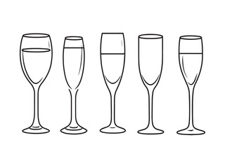 Personalized Champagne Flute line art artwork