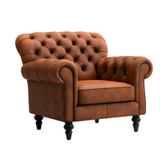 Vintage tufted leather armchair with classic design