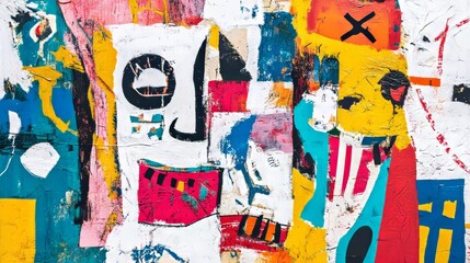 Obraz premium Explosive abstraction with raw texture and vivid colors, an artistic symphony