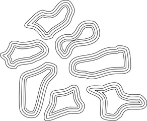 Set of black outlines abstract blob shapes. Perfect for modern stickers, logo elements, posters, digital art, branding, and minimalist graphic design projects.