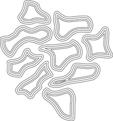 Set of black outlines abstract blob shapes. Perfect for modern stickers, logo elements, posters, digital art, branding, and minimalist graphic design projects.