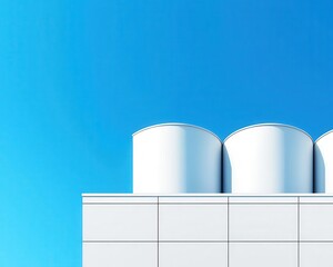 Minimalist industrial building with rainwater harvesting systems, Industrial Real Estate  Sustainable Architecture, resourceefficient design