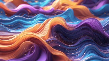 Fototapeta premium Mesmerizing waves of color and light in motion