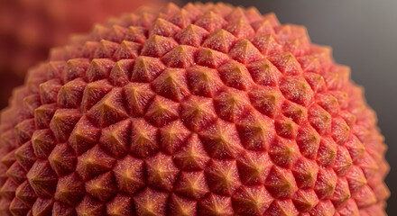 Fototapeta premium Exotic Lychee Fruit With Unique Bumpy Textured Surface Detail Close Up