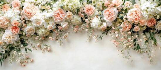 Soft Peach and White Flowers Arrangement