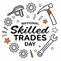 NATIONAL SKILLED TRADES DAY vector illustration