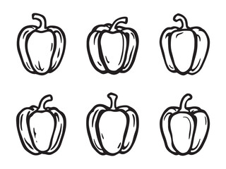 Minimalist bell pepper sketch vector perfect for packaging