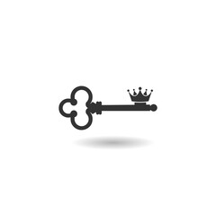 Crown key logo concept icon shadow