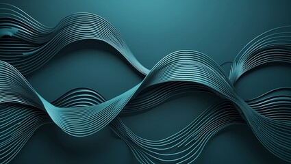 Modern abstract wave pattern in dark teal and blue