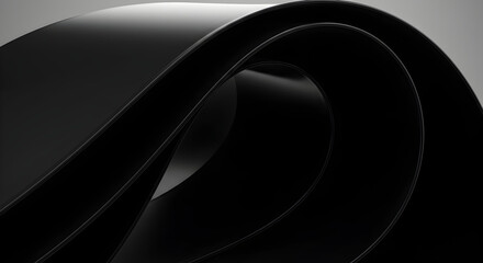 Fototapeta premium Elegant Dark Ribbons Flowing Abstractly Against Soft Gradient Backdrop