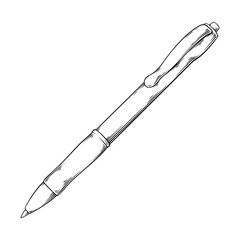 vector line art drawing illustration of fountain pen