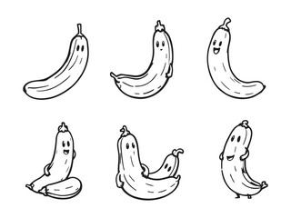 Minimalist Courgette Vector Illustration for Eco-Friendly Projects 