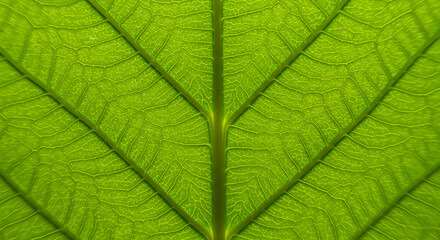 Obraz premium Abstract Close Up Of A Green Leaf Vein Structure Background