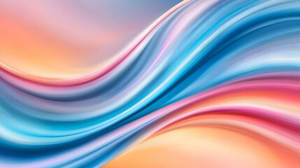 Obraz premium Abstract Colorful Wave Flowing Pastel Pink Blue Orange Gradient Swirl Motion Background