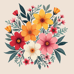  Vibrant Bouquet of Assorted Colorful Flowers