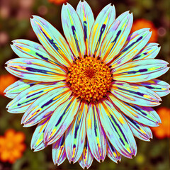 Obraz premium Colorful flower with vivid petals against a blurred background 