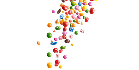 colorful candy pile isolated on transparent background png