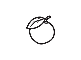 Minimalist Line Art Illustration of Fresh Clementine Fruit