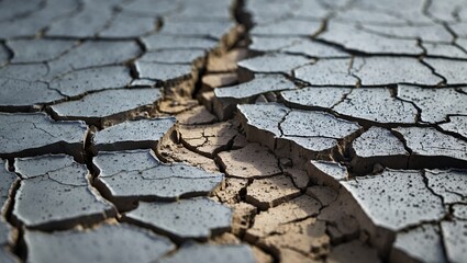 Nature's forces revealed in cracked pavement close-up