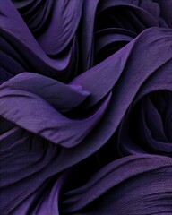 Fototapeta premium Abstract purple fabric waves with intricate texture and elegant folds creating a luxurious and artistic background with depth and shadow for modern design