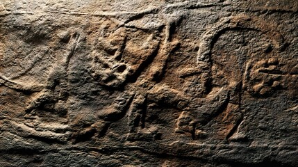 Unveiling Ancient Art An Abstract Cave Painting With Claylike Texture Depicting Prehistoric Expression And Artistic Creationlowresolution
