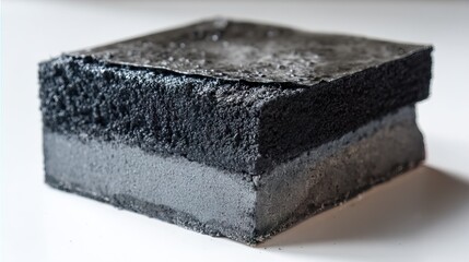 Activated Charcoal Layering Abstract Art Exploring Texture And Depth In Dark Tones Modern Minimalist Composition With A Focus On Surface Aesthetic lowresolution
