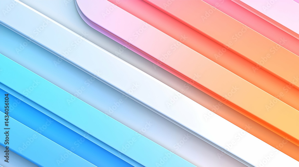 Wall mural abstract rainbow gradient lines and layers background