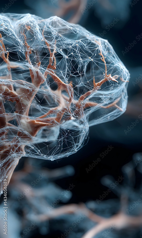 Poster intricate neuronal network illuminating the complexities of neurological function representation