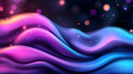Abstract Sparkling Crystal Background Shimmering Blue and Pink Waves