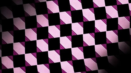 Black and Pink Checkered Design Vivid Line Arrangement Geometric Pattern Playful Contrast Dynamic Texture Modern Aesthetic Creative Wallpaper Abstract Background lowercase
