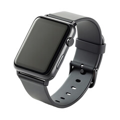 Modern Gray Smartwatch with Blank Display PNG and transparent background