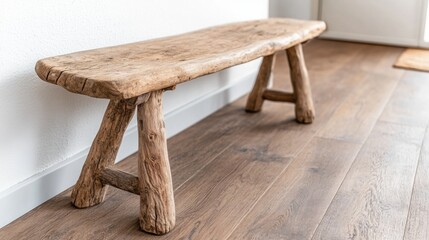 Rustic wooden bench interior design cozy living room furniture display natural wood side view home decor ideas for modern spaces