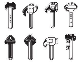 Pipe Wrench line art professional tool