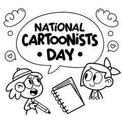 NATIONAL CARTOONISTS DAY vector illustration