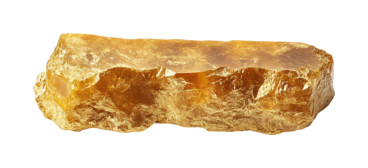 Exploring raw amber gemstone natural environment isolated on transparent background