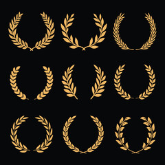 Set of laurel wreath vector