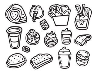 Planner Stickers line art doodle style