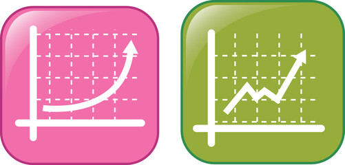 chart icon, with white outline, colored background,