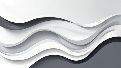 Obraz premium Sleek white background with abstract wavy lines