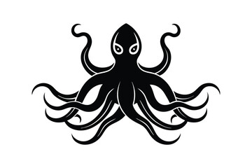 Silhouette art illustration of an octopus