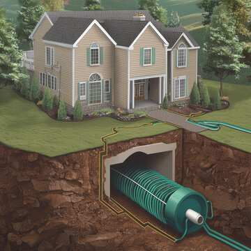 Subterranean geothermal system supplying energy to a suburban home