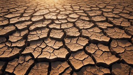 Stark drought landscape revealing nature's cracked earth beauty